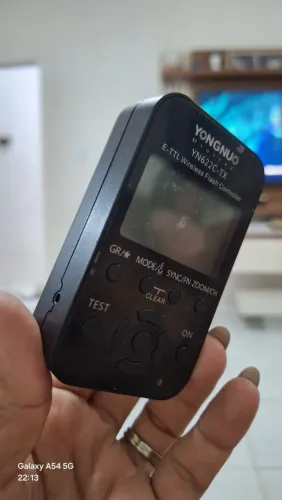 Rádio flash yongnuo ettl tx 622c com cabo de sincronismo semi novo