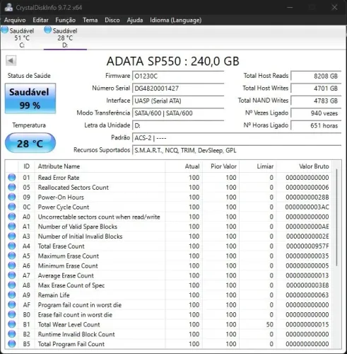 SSD sata ADATA 240GB