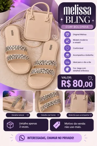 Melissa bling bege com bolsa
