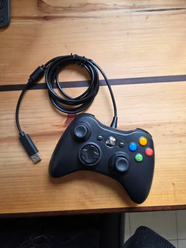 controle xbox 360 e pc com fio usb preto