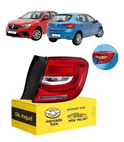 Lanterna Traseira Sandero 2020 2021 2022 Canto C/led L.d Direito/passageiro Cristal