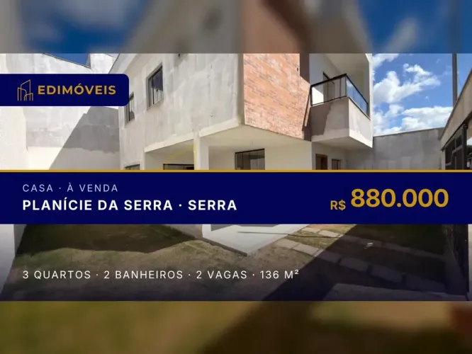 Exclusivo: Casa 3 quartos em Planície da Serra, venha conhecer!