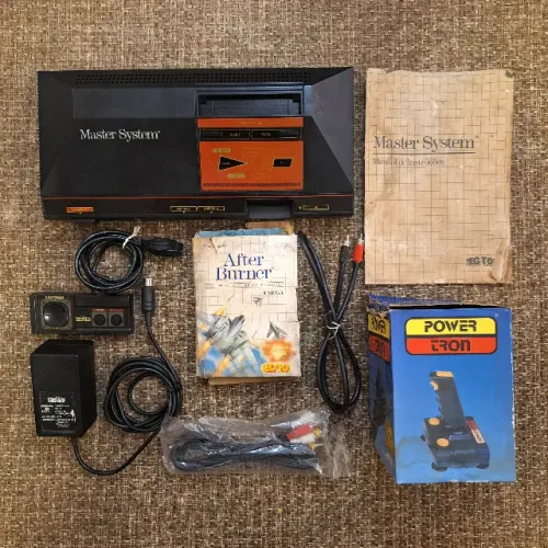 Master System Tec Toy + Controle Manche, jogo After Burner e 1 controle original