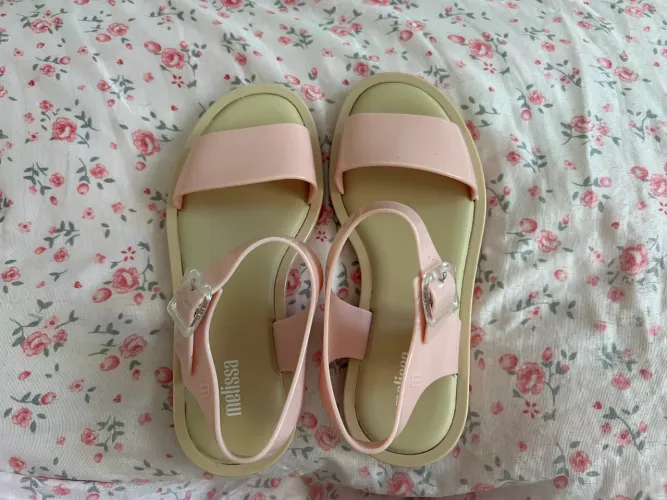 sandália melissa mar sandal bege rosa 33/34