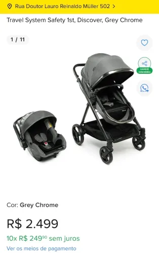 Carinho de bebê com bebê conforto de carro seminovo (pouco usado)