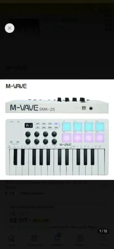 Teclado controlador midi m-wave smk 25