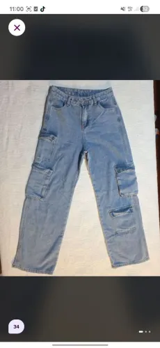calça jeans cargo shein