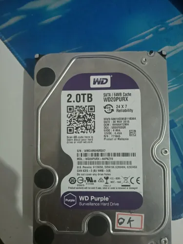 HD 2TB Western Digital Purple Perfeito Estado - SBC