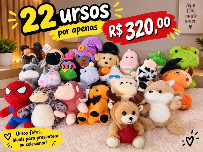 Lote de ursos de pelucias 
