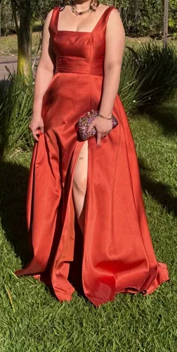Vestido longo terracota (festa, madrinha)