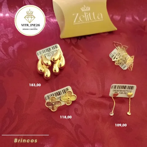 Brincos zellita semijoias 