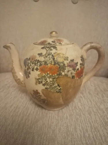 Bule de chá antigo, cerâmica japonesa, decorativo - usado