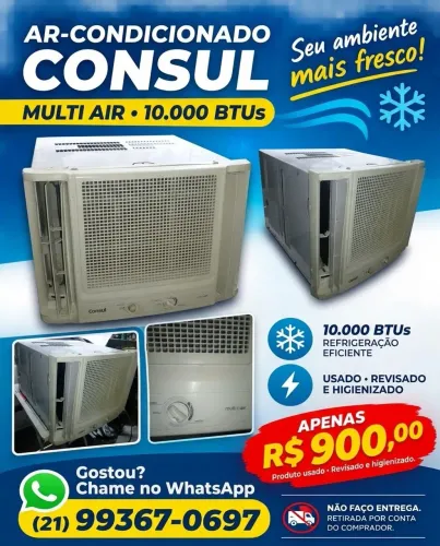 Ar-Condicionado Consul Multi Air 10.000 BTUs Revisado e Higienizado - R$ 900