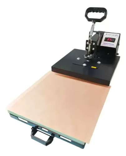 Prensa térmica plana para sublimação Maqmei 38cm x 38cm cor preto