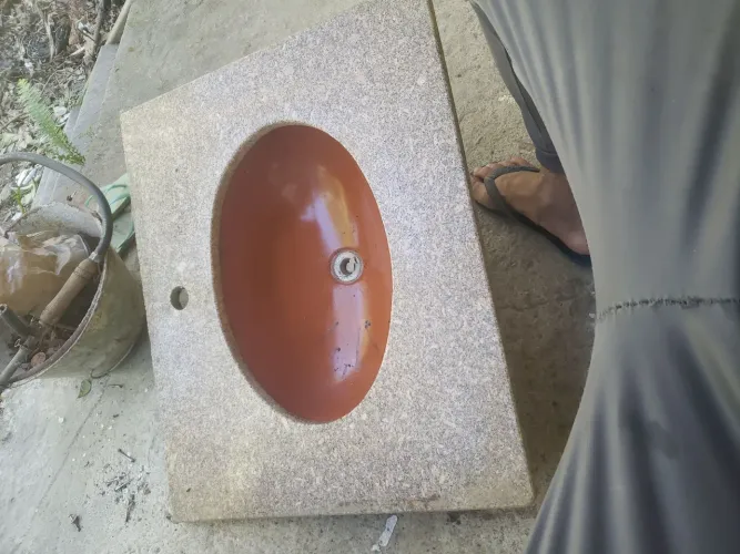 Pia de granito com Cuba oval 
