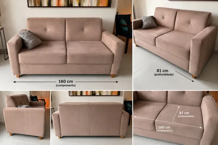 Sofá confortável 160cm x 80cm