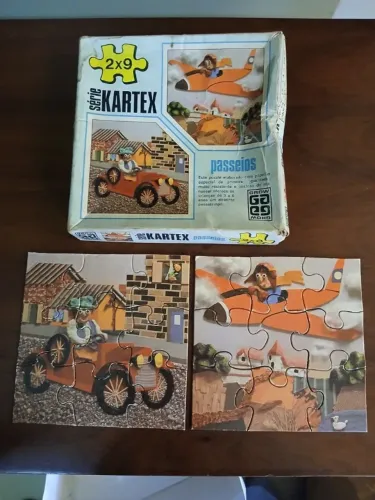 quebra cabeça 2x9 serie kartex passeios - vintage