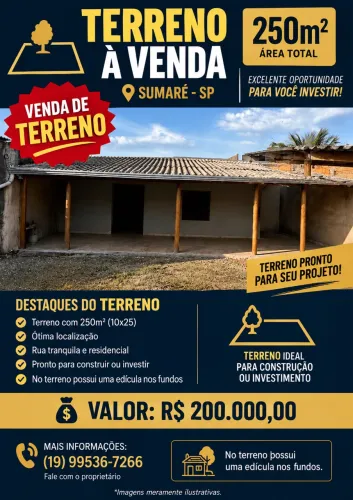 Terreno a venda em Sumaré