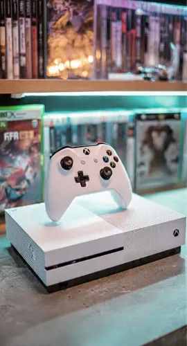 X Box One S 1 TB completo + 2 controles + 20 jogos mídia física.