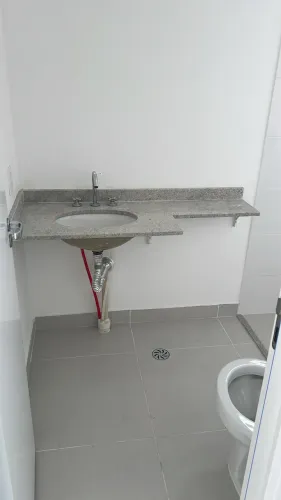 Bancada pia banheiro granito branco itaunas 130x50cm