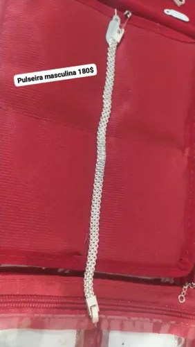Semi joia Nágila prata 925, pulseira masculina