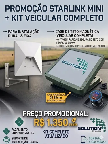 Vendo kit Starlink Mini  +kit veicular completo com case 88mm