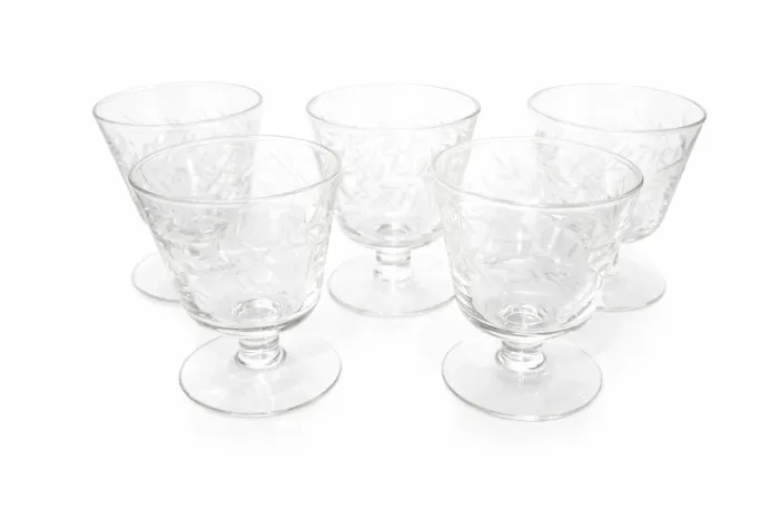 Jogo de taças de cristal legítimo, para caipirinha, antiguidade.