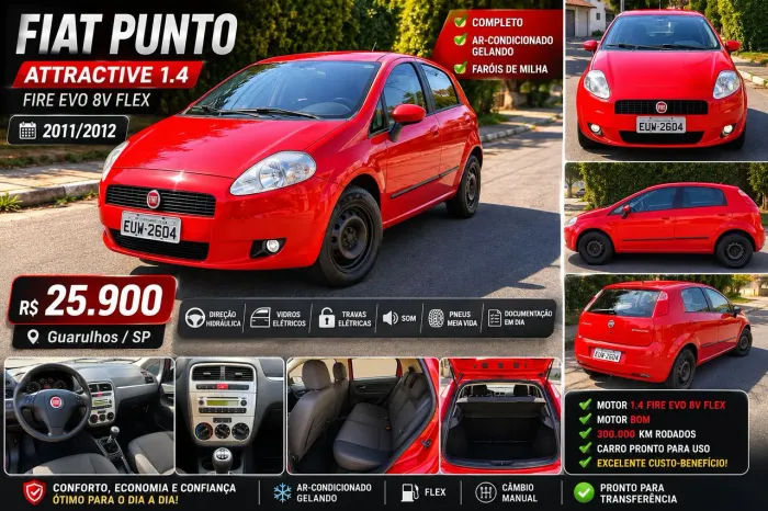 Fiat Punto Attractive 1.4 Fire Flex 8V 5P 2012