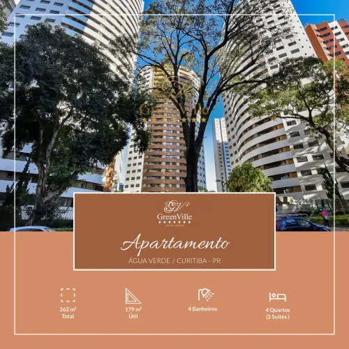 Água Verde, Apto Ed. MONT ROYAL, Andar Alto, 179m² de área privativa, 4 quartos, 2 suítes,