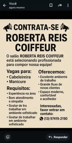 Precisa se de Manicure e Cabelereiro
