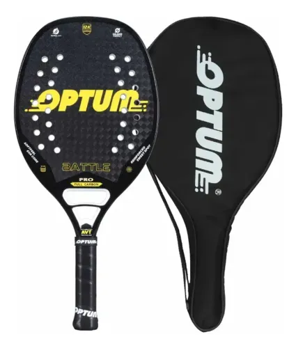 Raquete De Beach Tennis Optum Battle 100% Carbono 12k