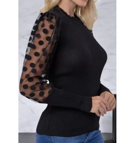 (TAM: M/G) BLUSA TRICOT MANGA LONGA TULE