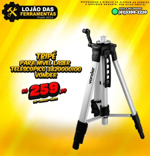 Tripé Para Nível Laser Telescopico 3820000100 Vonder