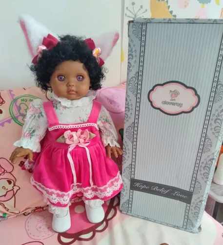 Bebê Reborn negra corpo de vinil 