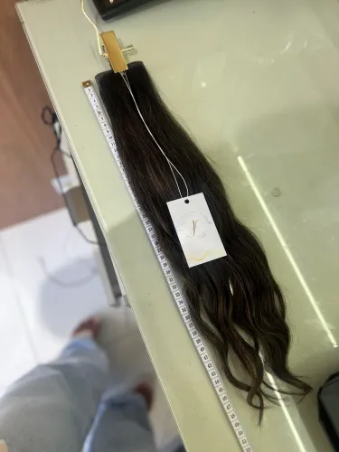 Cabelo humano indiano 50cm 59g castanho escuro iluminado 