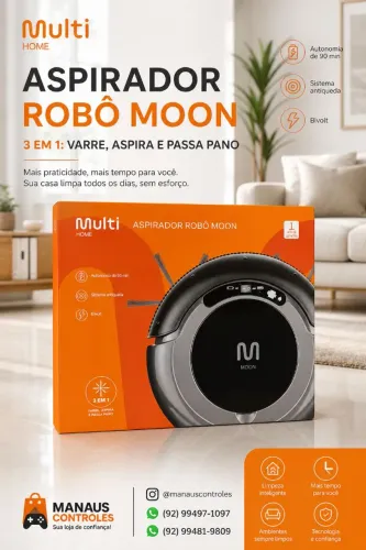 Aspirador de pó robô bivolt 3 em 1