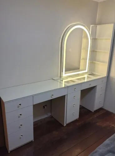 Penteadeira Front Led Com Escrivaninha (Duas Peças)