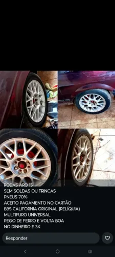 Jogo de rodas 15 bbs california 