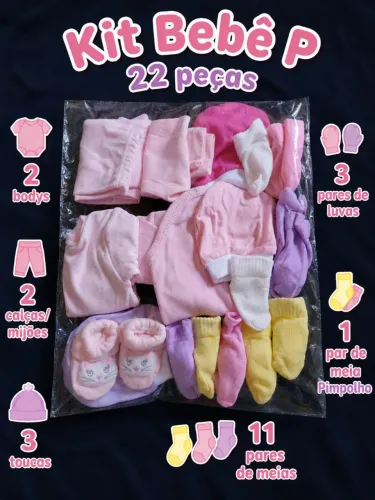 Kit Bebê P - 22 Peças 100% Algodão NOVAS