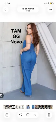 Macacão Jeans GG / 44 Novo