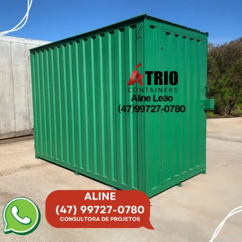 Container Depósito de Ferramentas 3x1,5m | Porta Cadeado e Fechadura Tetra