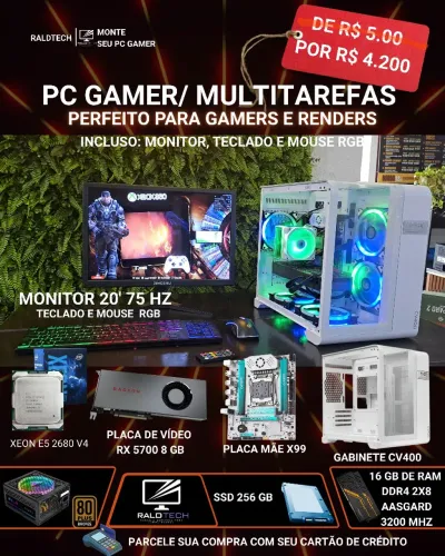 Pc gamer com placa de vídeo 