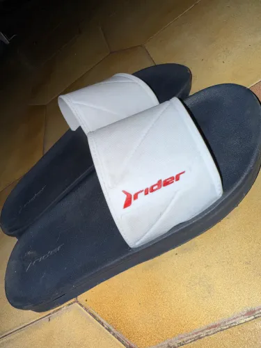 Chinelo Rider Slide Preto e Branco Original Confortável Masculino