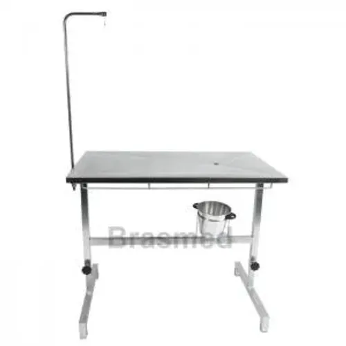 Mesa cirúrgica regulável em aço inox - veterinária
