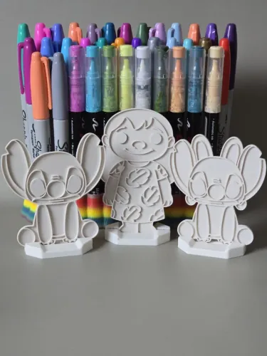 Kit com 3 plaquinhas para pintura do Stitch