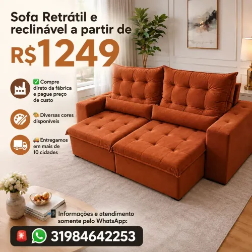 SOFÁ RETRÁTIL E RECLINÁVEL