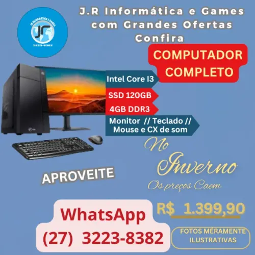 Computador Completo, Perfeitos para Trabalho e Estudos!