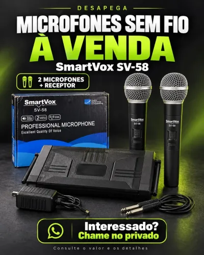 Kit Smartvox SV58 com 2 microfones sem fio