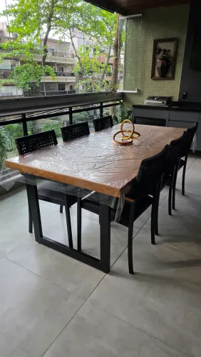 Mesa industrial - Madeira de demolição 200x100x78cm