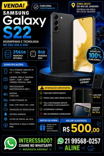 Vendo Galaxy S22 Funcionando 